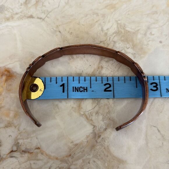 Vintage Solid Copper Southwestern Design Cuff  Unisex Bracelet - Picture 10 of 10